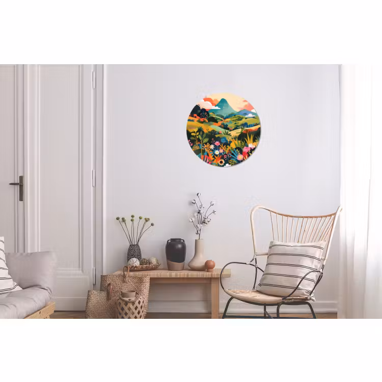 Wandcirkel - Aluminium - Zonlicht - Heuvels - Wolkenlucht — 2