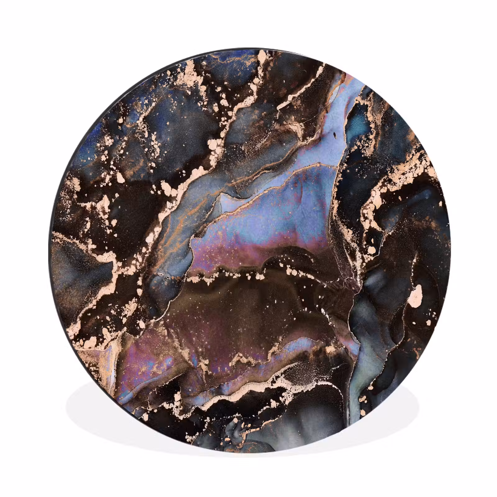 Wandcirkel - Aluminium - Marmer - Goud - Rosé — 1