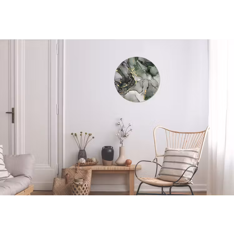 Wandcirkel - Aluminium - Luxe - Marmer - Groen — 2