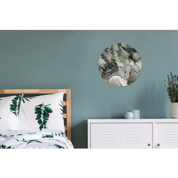 Wandcirkel - Aluminium - Luxe - Marmer - Groen — 4
