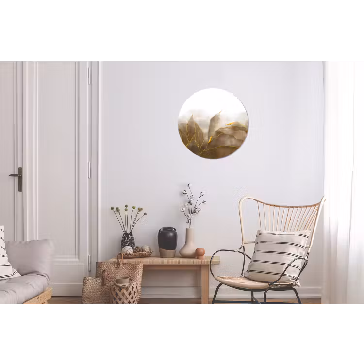 Wandcirkel - Aluminium - Marmer - Goud - Bruin - Textuur - Marmerlook — 2
