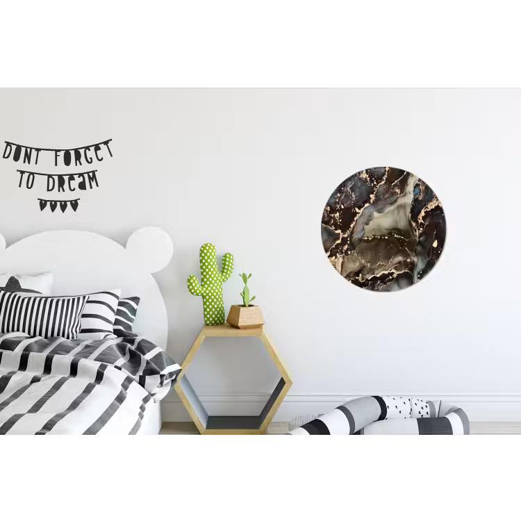 Wandcirkel - Aluminium - Marmer - Goud - Groen — 5