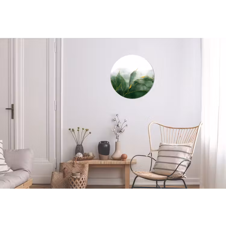 Wandcirkel - Aluminium - Marmer - Groen - Luxe - Goud - Marmerlook — 2