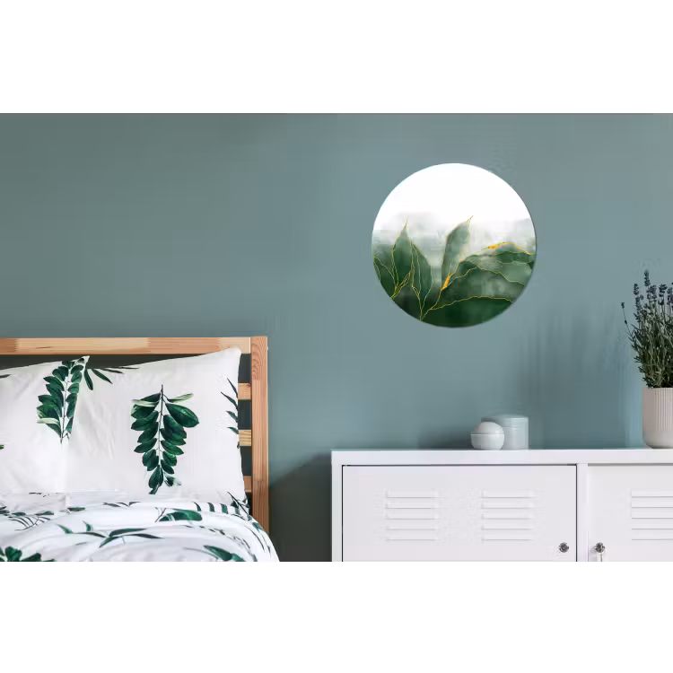 Wandcirkel - Aluminium - Marmer - Groen - Luxe - Goud - Marmerlook — 4