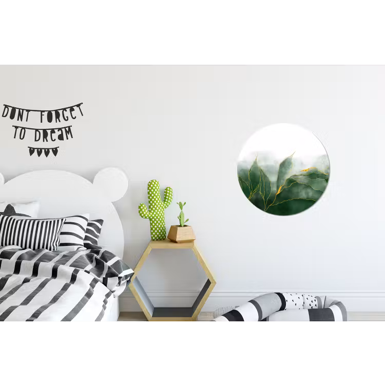 Wandcirkel - Aluminium - Marmer - Groen - Luxe - Goud - Marmerlook — 5