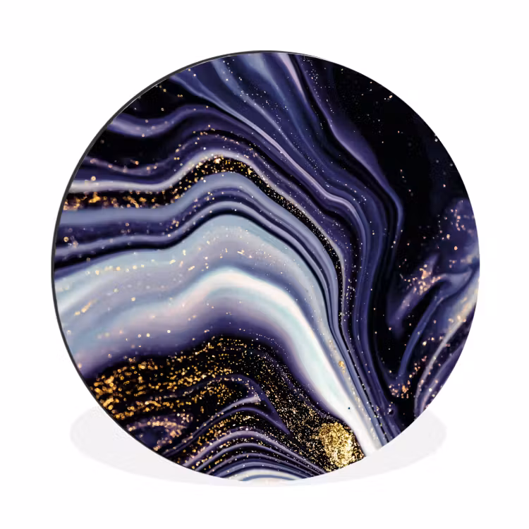 Wandcirkel - Aluminium - Marmer - Paars - Luxe - Marmerlook - Glitter — 1