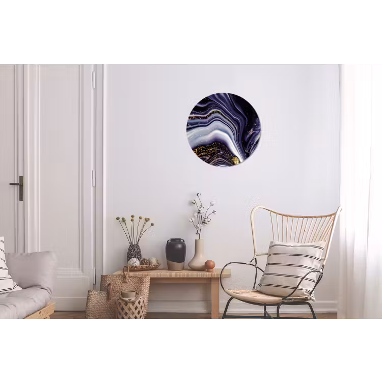 Wandcirkel - Aluminium - Marmer - Paars - Luxe - Marmerlook - Glitter — 2