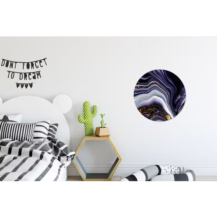 Wandcirkel - Aluminium - Marmer - Paars - Luxe - Marmerlook - Glitter — 5