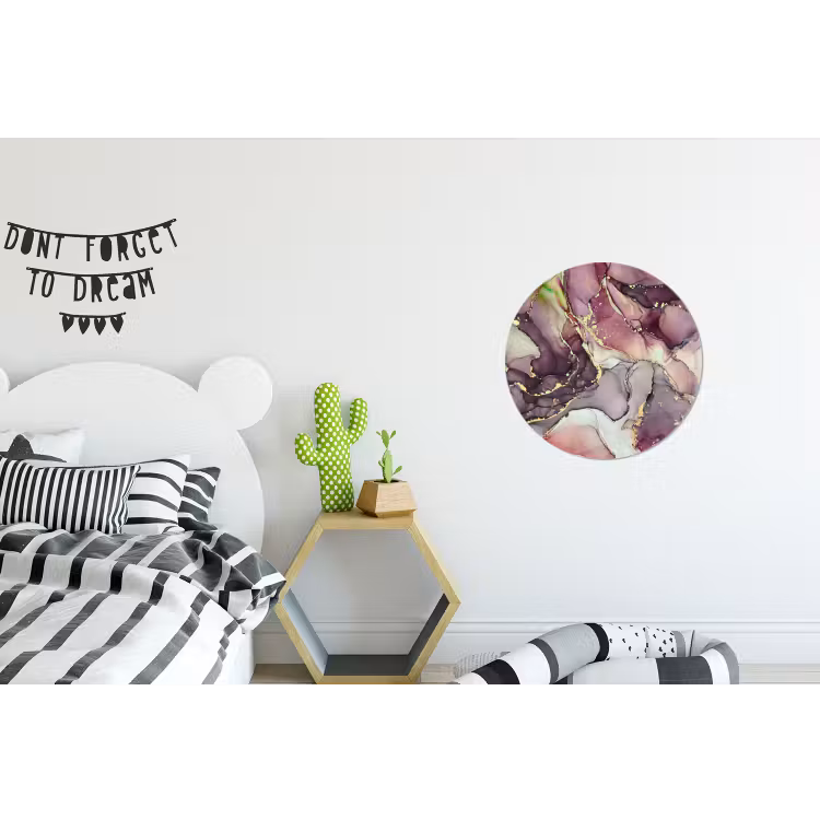 Wandcirkel - Aluminium - Marmer - Rood - Paars - Goud — 5