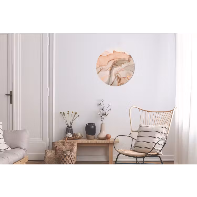 Wandcirkel - Aluminium - Marmer - Roze - Rosé — 2