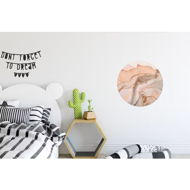 Wandcirkel - Aluminium - Marmer - Roze - Rosé — 5