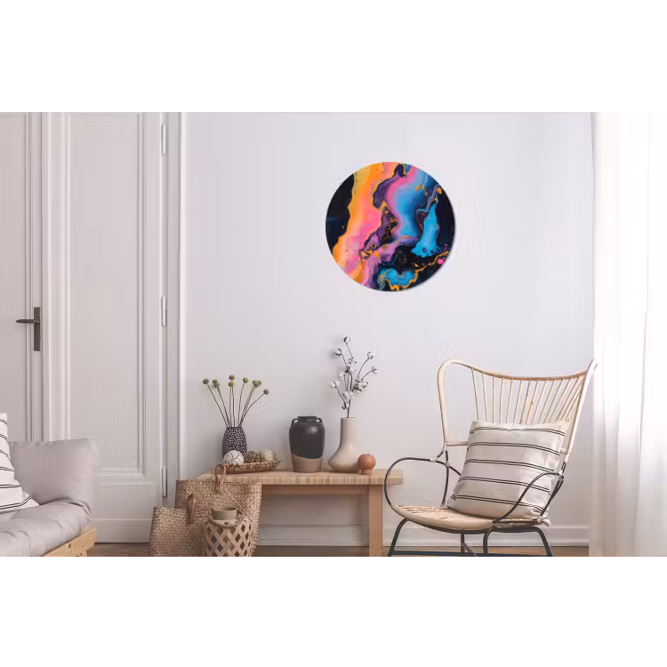 Wandcirkel - Aluminium - Modern - Marmer - Oranje — 2
