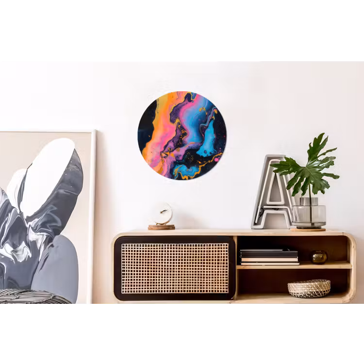 Wandcirkel - Aluminium - Modern - Marmer - Oranje — 3