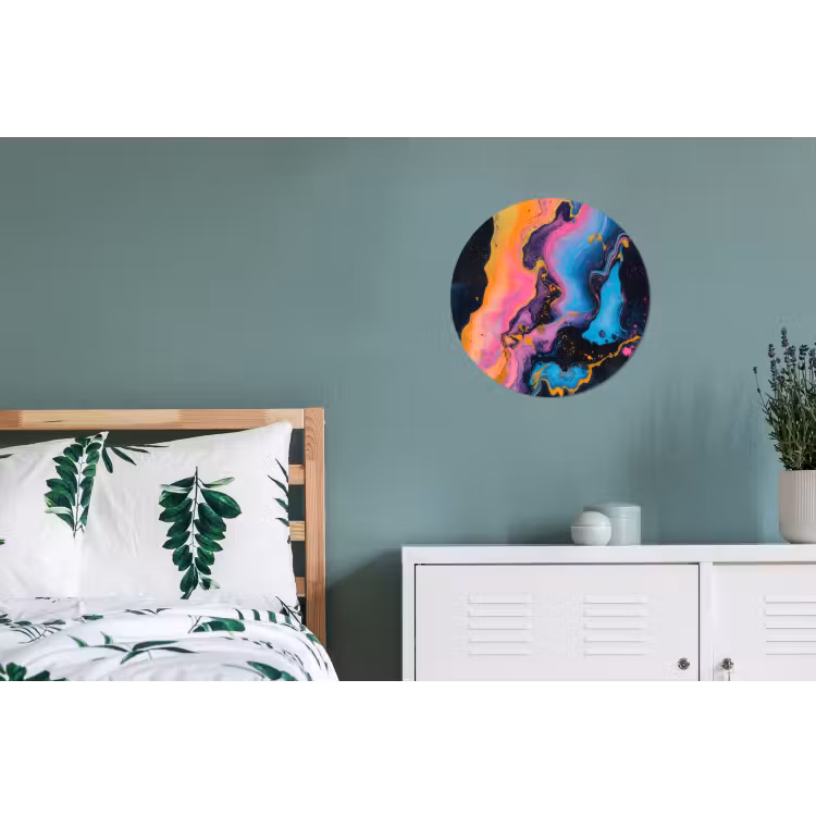 Wandcirkel - Aluminium - Modern - Marmer - Oranje — 4