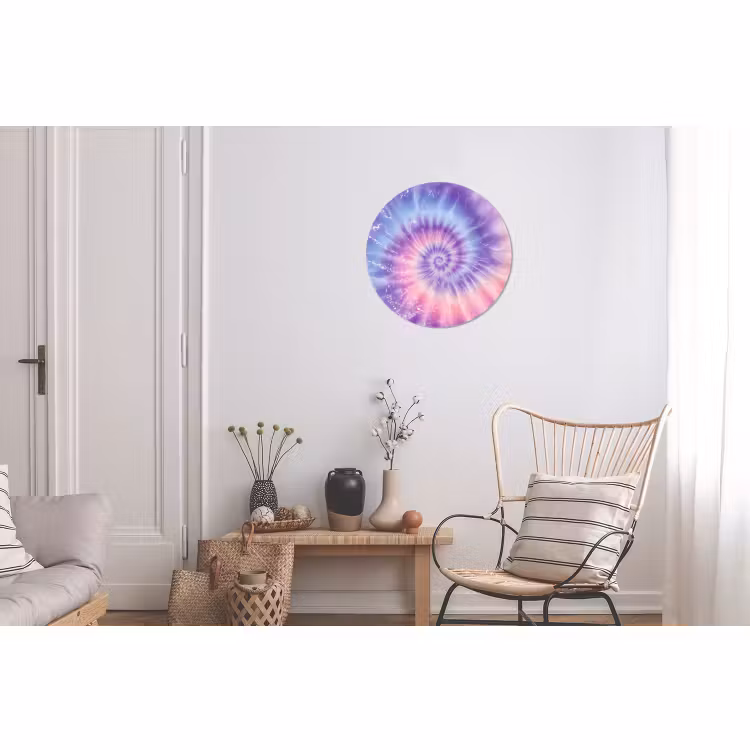 Wandcirkel - Aluminium - Pasteltinten - Paars - Spiraal - Marmer — 2