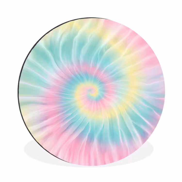 Wandcirkel - Aluminium - Pasteltinten - Tie dye - Roze — 1