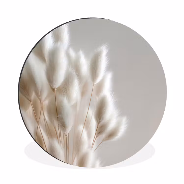 Wandcirkel - Aluminium - Pluimen - Beige - Minimalistisch — 1