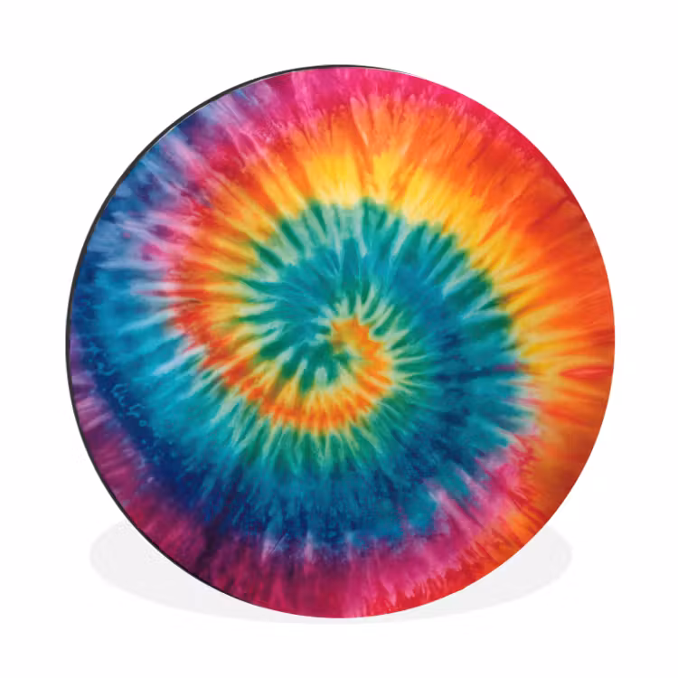 Wandcirkel - Aluminium - Regenboogkleuren - Tie dye - — 1