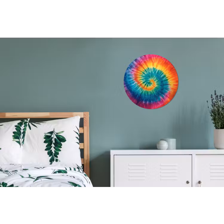 Wandcirkel - Aluminium - Regenboogkleuren - Tie dye - — 4