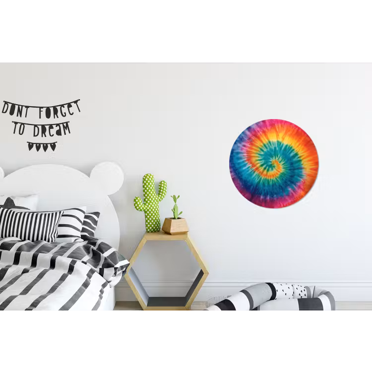 Wandcirkel - Aluminium - Regenboogkleuren - Tie dye - — 5