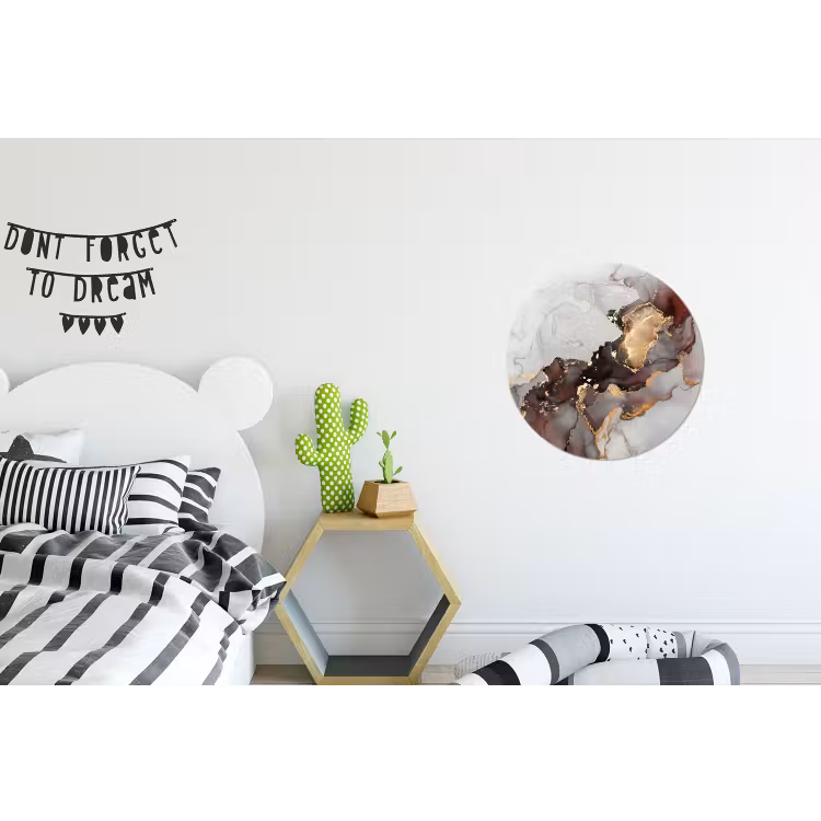 Wandcirkel - Aluminium - Rood - Marmer - Goud — 5
