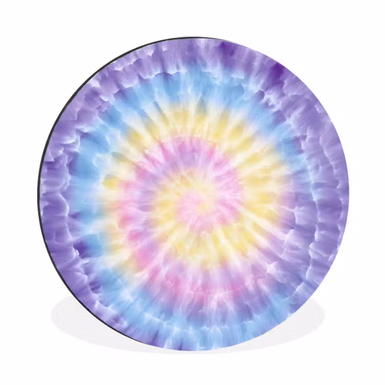 Wandcirkel - Aluminium - Spiraal - Tie dye - Pasteltinten — 1