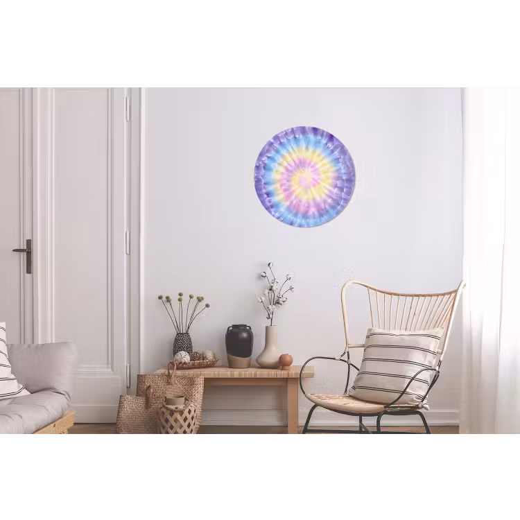 Wandcirkel - Aluminium - Spiraal - Tie dye - Pasteltinten — 2