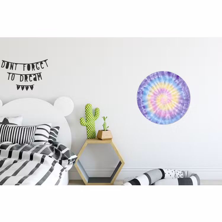Wandcirkel - Aluminium - Spiraal - Tie dye - Pasteltinten — 5
