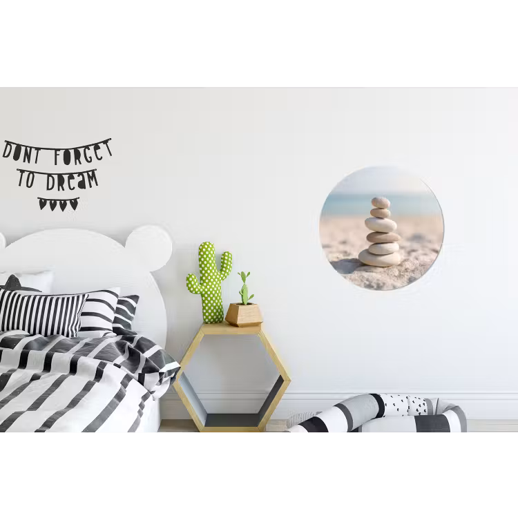 Wandcirkel - Aluminium - Stenen - Stapel - Zand - Zee — 5