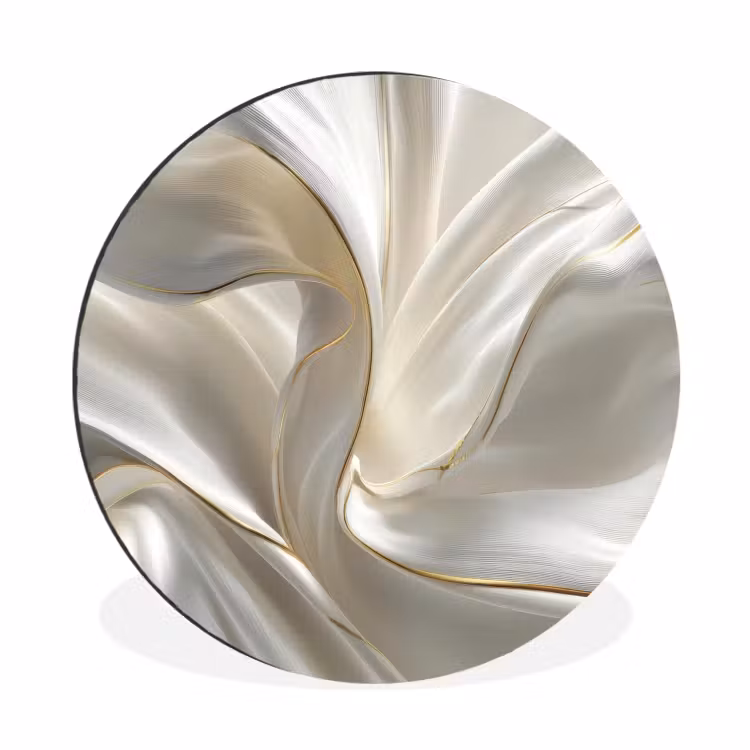 Wandcirkel - Aluminium - Stof - Plooien - Goud — 1