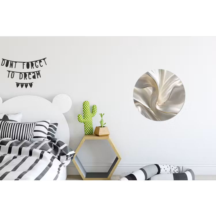 Wandcirkel - Aluminium - Stof - Plooien - Goud — 5