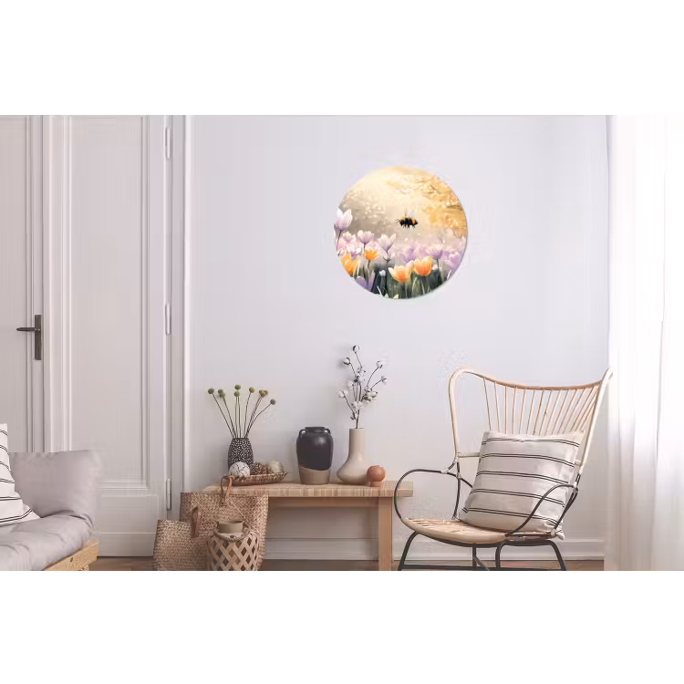 Wandcirkel - Aluminium - Viooltjes - bij - Zonlicht — 2