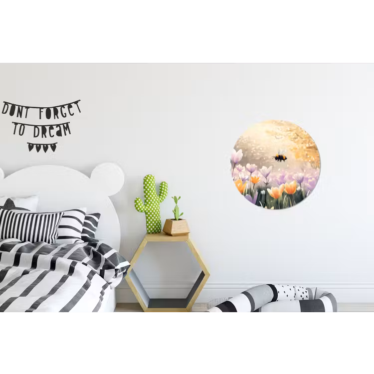 Wandcirkel - Aluminium - Viooltjes - bij - Zonlicht — 5