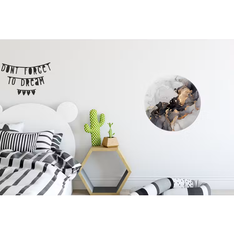 Wandcirkel - Aluminium - Zwart - Marmer - Luxe - Goud — 5