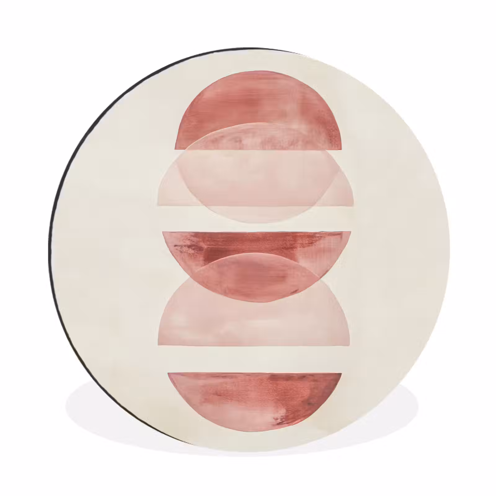 Wandcirkel - Aluminium - Minimalistisch - Cirkels - Roze — 1
