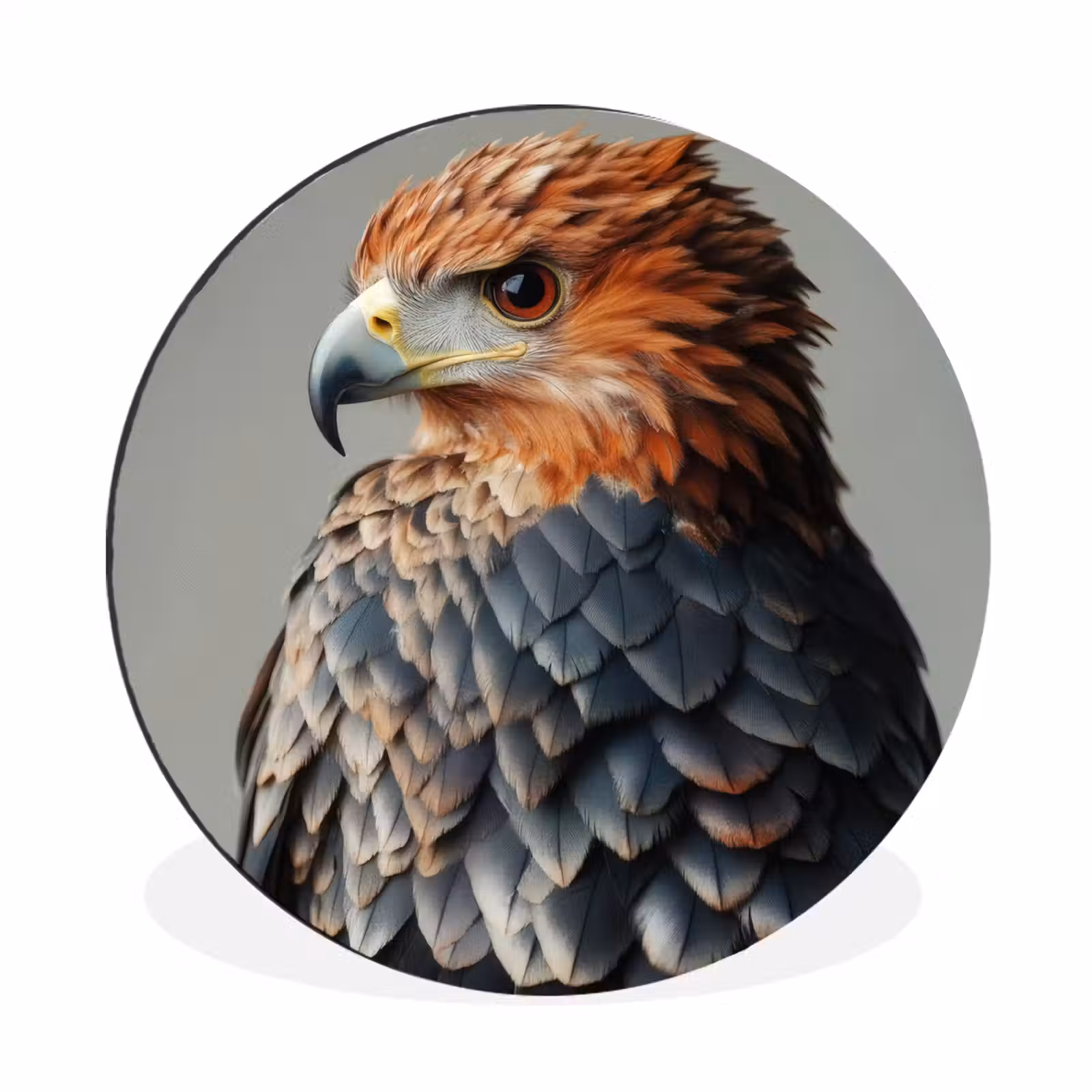 Wandcirkel - Aluminium - Vogel - Realistisch - Veren - Bruin — 1