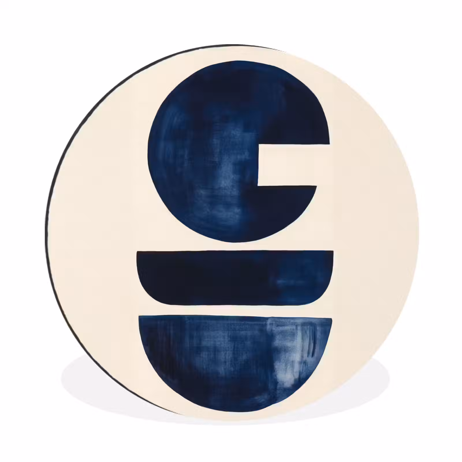 Wandcirkel - Aluminium - Vormen - Blauw - Abstract — 1
