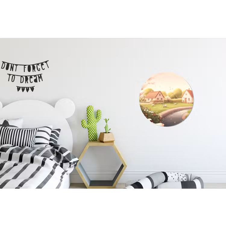 Wandcirkel - Aluminium - Schapen - Huisje - Platteland — 5