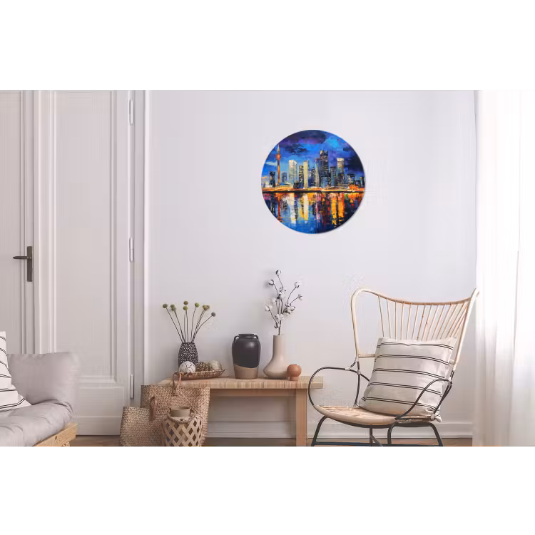 Wandcirkel - Aluminium - Skyline Toronto - Modern - Stadslicht - Blauw — 2