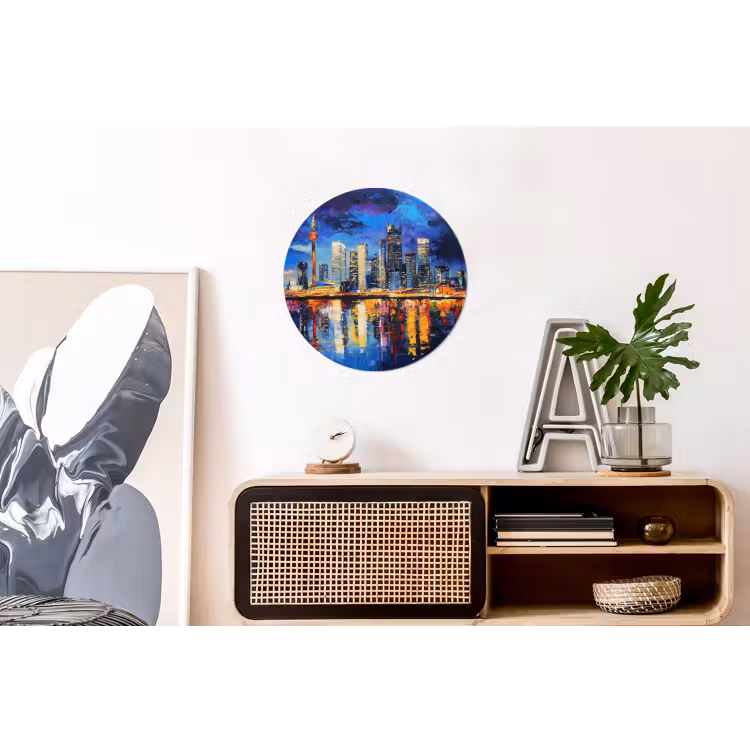Wandcirkel - Aluminium - Skyline Toronto - Modern - Stadslicht - Blauw — 3