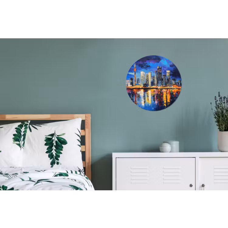 Wandcirkel - Aluminium - Skyline Toronto - Modern - Stadslicht - Blauw — 4