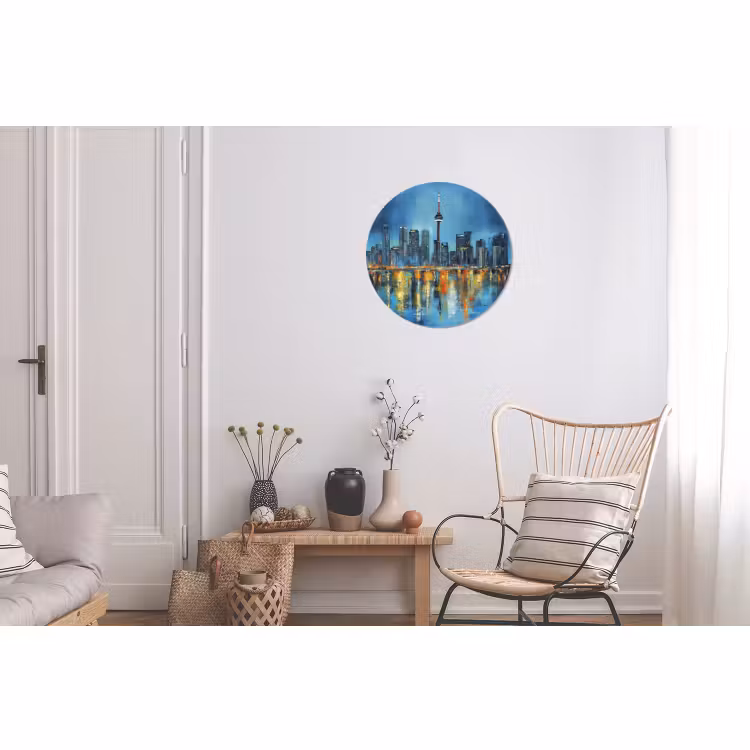Wandcirkel - Aluminium - Skyline Toronto - Water - Stadslichten - Toren — 2