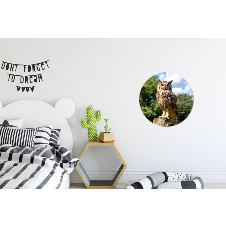 Wandcirkel - Aluminium - Uil - Boomstronk - Bos - Lucht — 5
