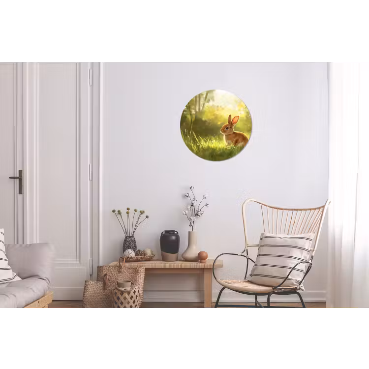 Wandcirkel - Aluminium - Konijn - Zonlicht - Bos — 2
