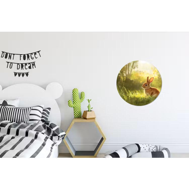 Wandcirkel - Aluminium - Konijn - Zonlicht - Bos — 5