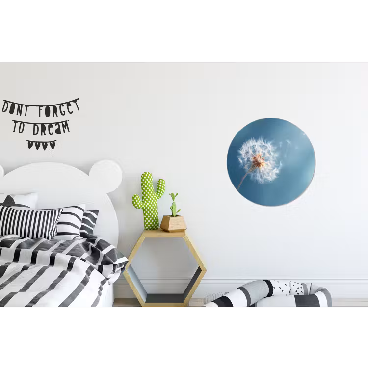 Wandcirkel - Aluminium - Paardenbloem - Wind - Blauw — 5