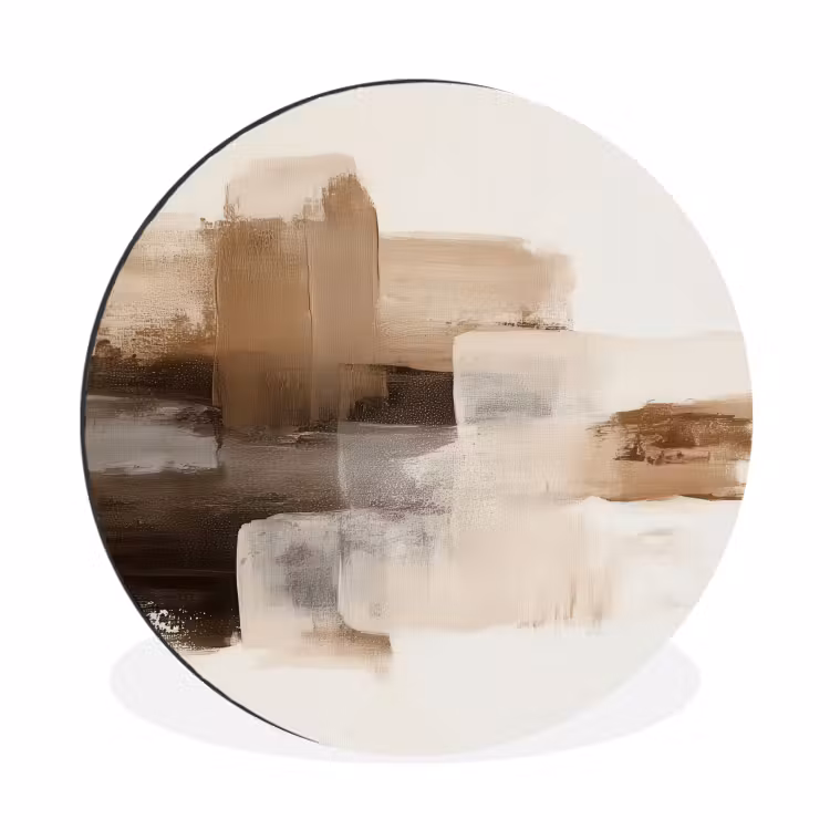 Wandcirkel - Aluminium - Penseelstreken - Abstract landschap - Rust — 1