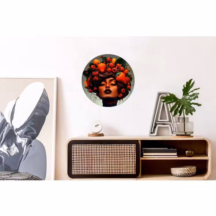 Wandcirkel - Aluminium - Vrouw - Chocolade - Frambozen - Aardbeien - Koekjes — 3