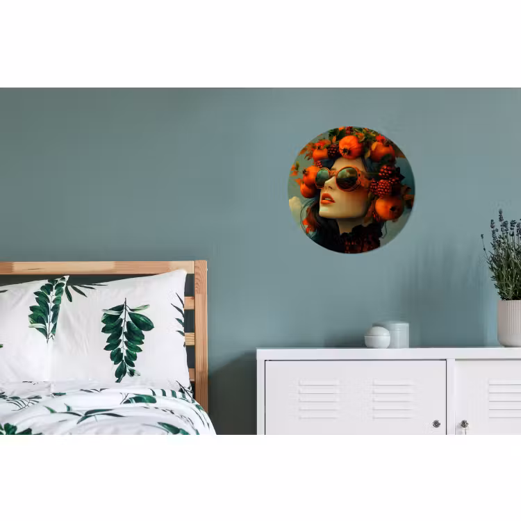 Wandcirkel - Aluminium - Vrouw - Granaatappel - Herfst - Zonnebril — 4