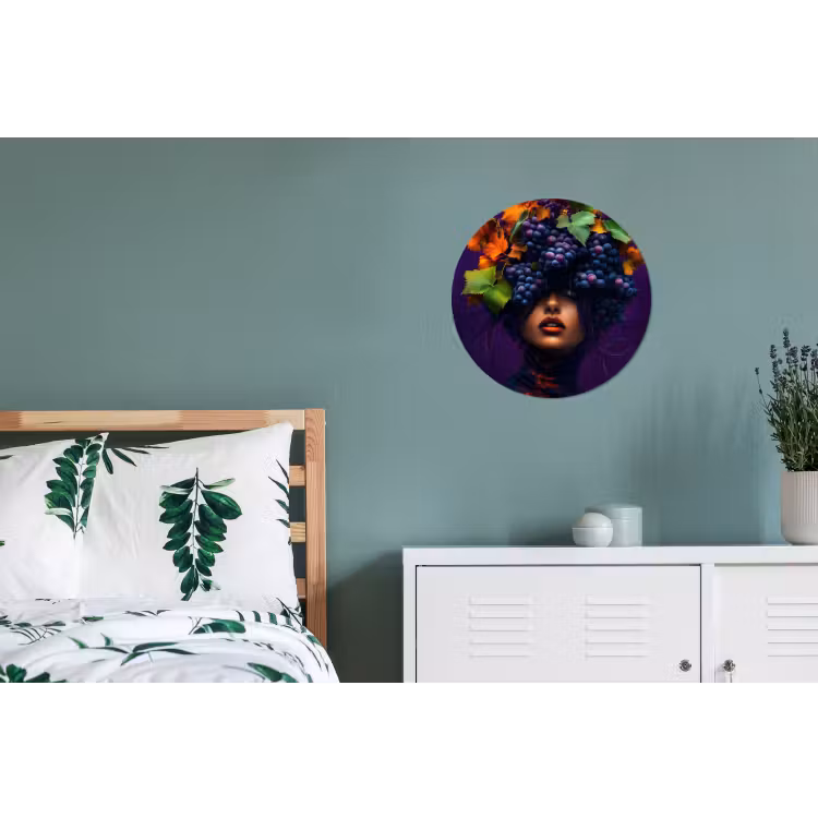 Wandcirkel - Aluminium - Vrouw - Paars - Druiven — 4